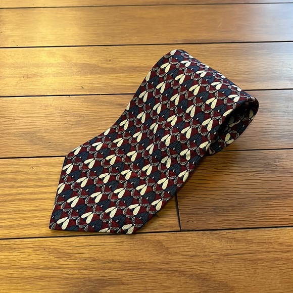 Structure | Accessories | Structure Tie Mens Red Blue Cream Silk ...